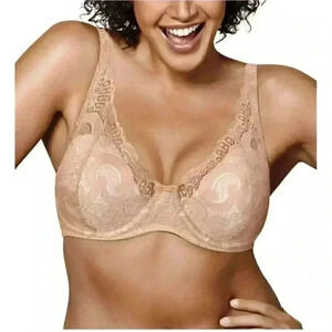 Playtex US4514 Love My Curves Lightly Lined Underwire Bra Beige Retail $42